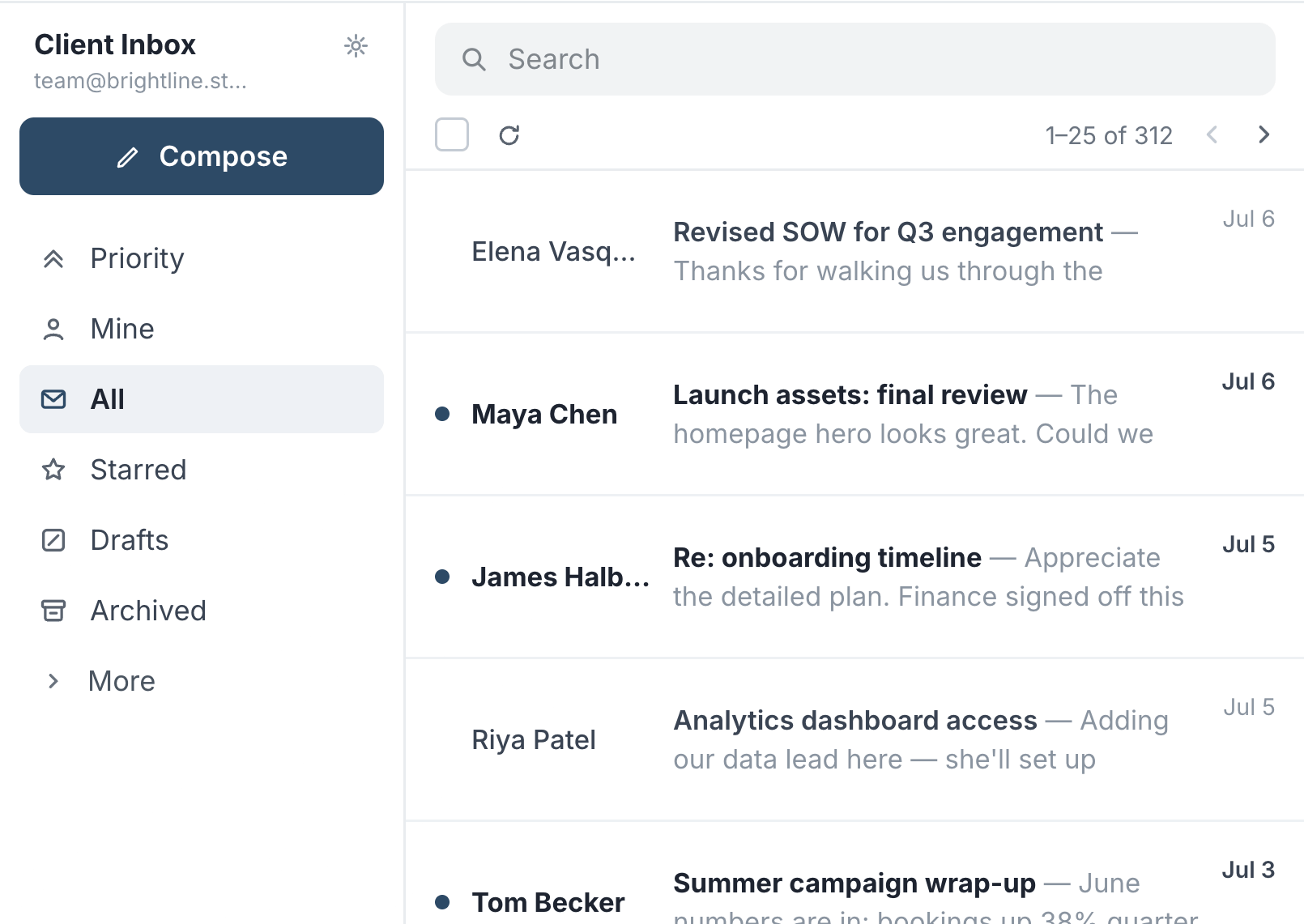 Team inbox